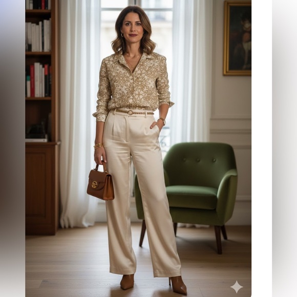 Charter Club Luxury Linen Shirt with Gold Pattern size XXL - Picture 4 of 10